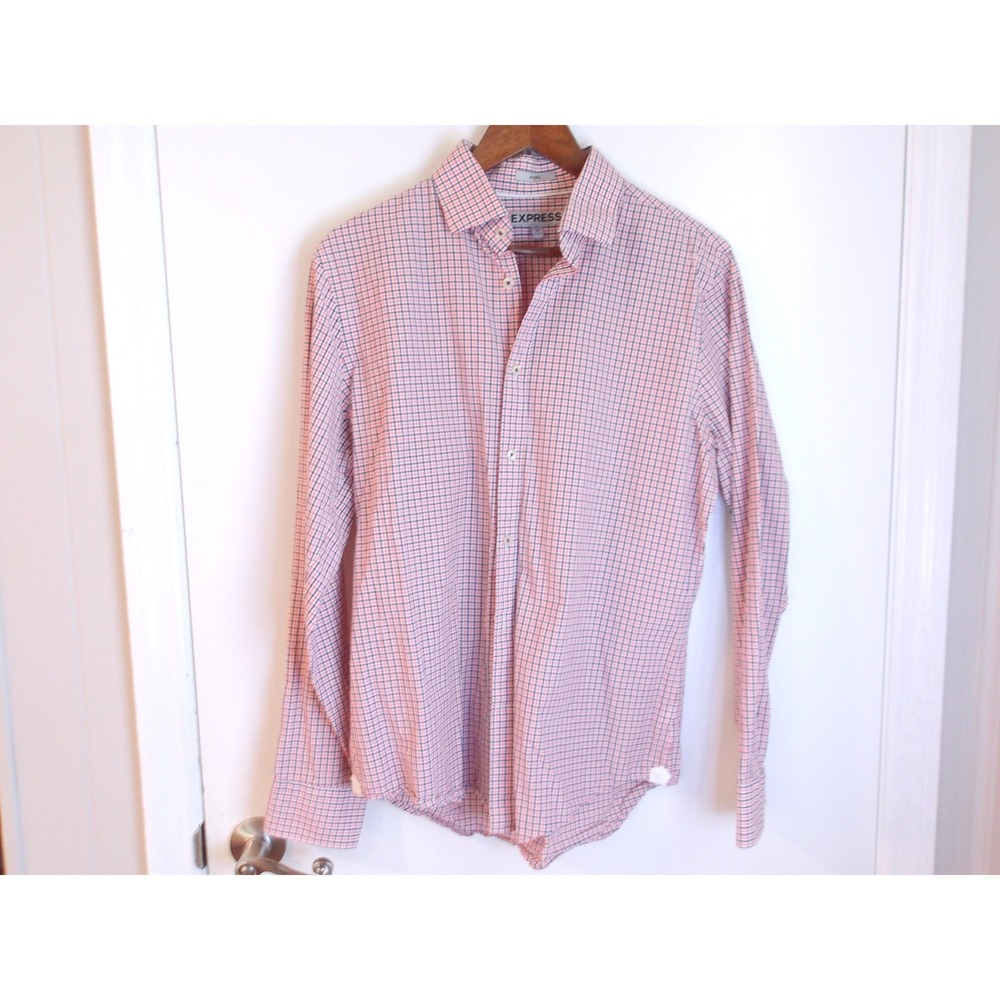 Express Plaid Dress Shirt Slim Fit Long Sleeve Button Down Mens Size M /#5304‎ - Picture 3 of 5